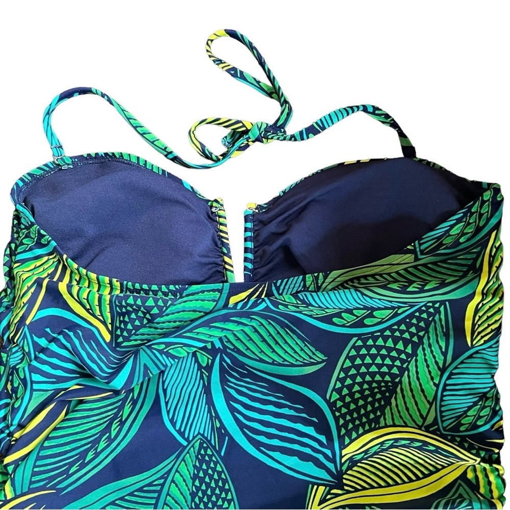 Women’s Tropical Print Halter One Piece Swimsuit Size Medium Beach Summer Lined - Picture 6 of 11